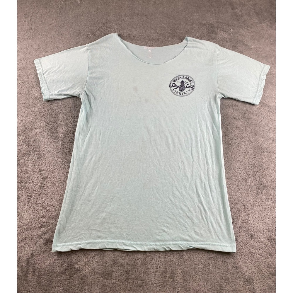 Sunsations ‎ Blue Virginia Beach Stay Salty Pineapple Graphic T Shirt Womens M.